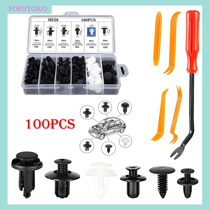 【100PCS】Klip Bumper Mobil Baut Rivet Mobil Baut Rivet Baut Rivet Universal Klip Bumper Baut Body Pla