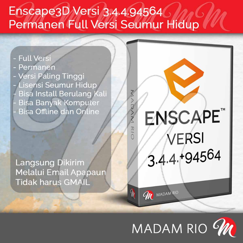 Enscape 3.4 atau Enscape 3D Lisensi Permanen OS WIN Termasuk Asset Library
