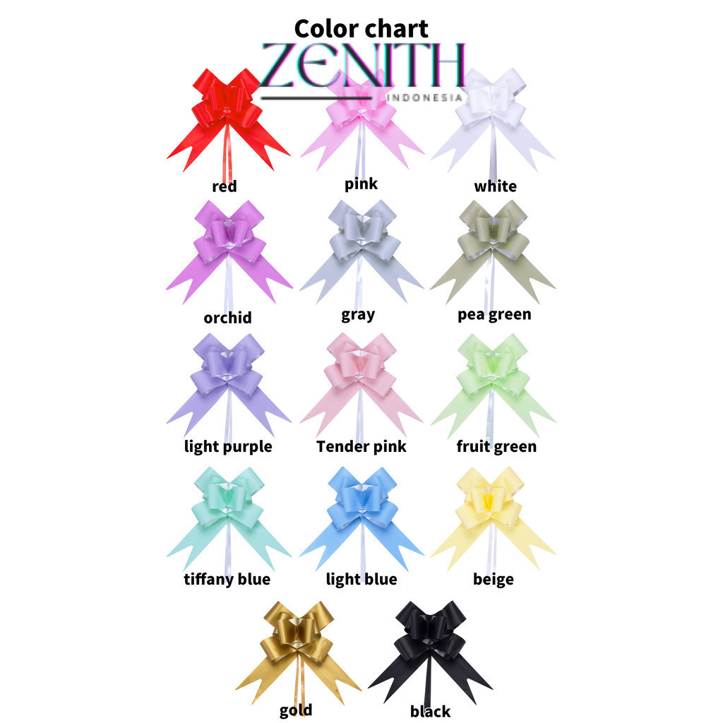 

Zenith - (1pack) Pita Tarik Motif / Pita Serut ELEGANT isi 10pcs Dekorasi