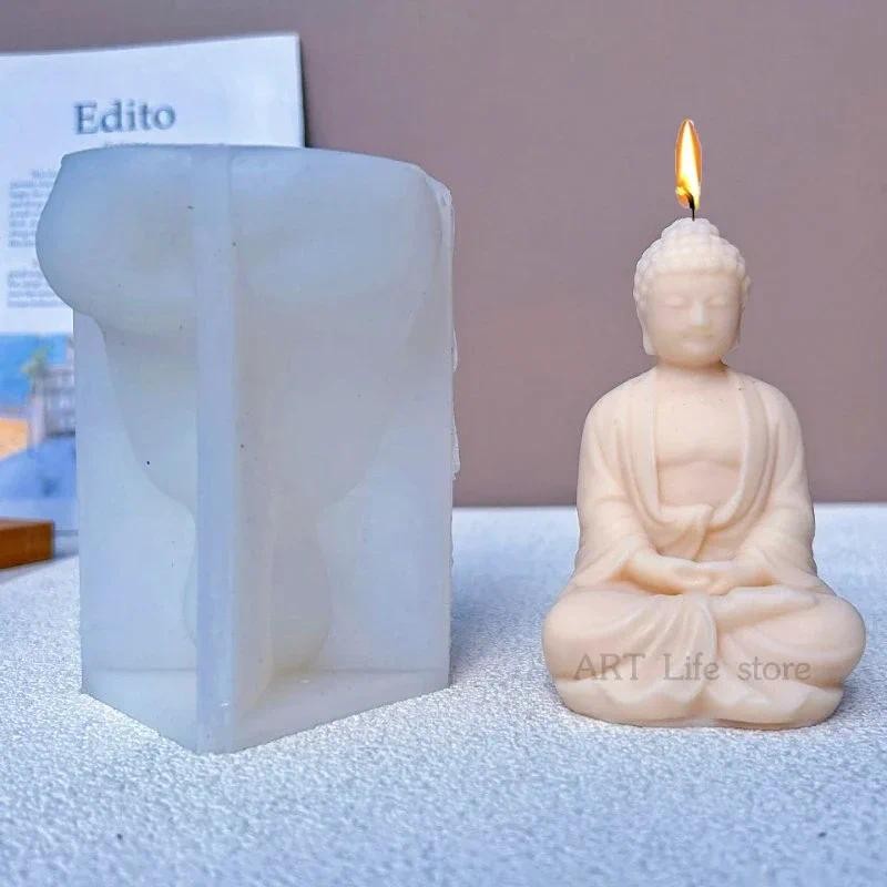 

Large Buddha Silicone Candle Mold 3d Buddha Aromatherapy Plaster Crafts Resin Casting Mould Church Decoration Candle Making Tool