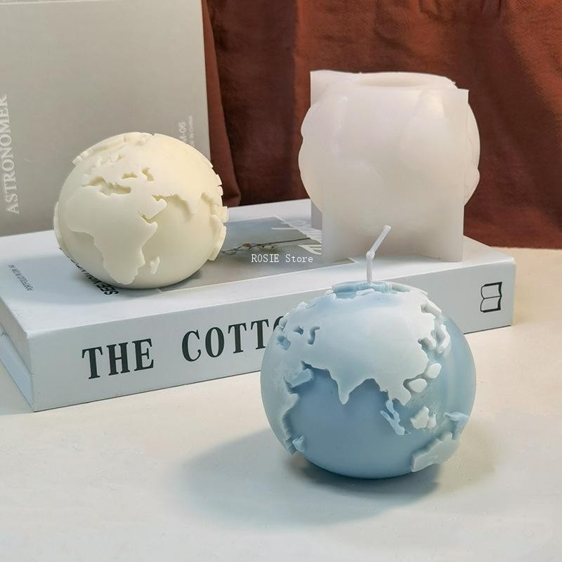

Earth Silicone Candle Mould Handmade Art Crafts Moon Shape Mould for Desktop Decoration Party Christmas Gift