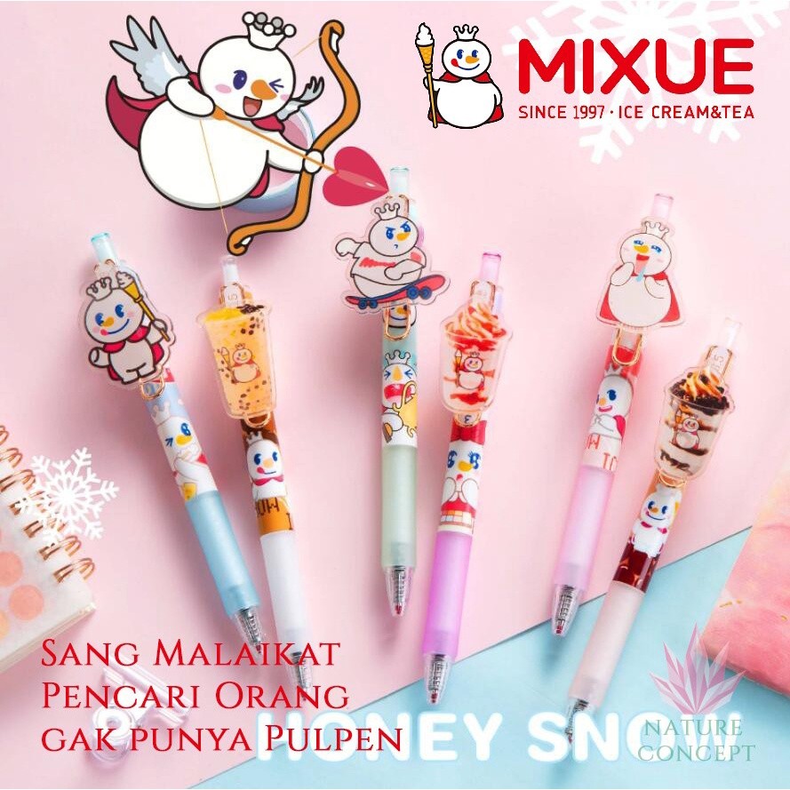 

OS - Pulpen GEL Karakter MIXUE / SNOW KING Lucu Bandul Anak Pena Tinta Hitam