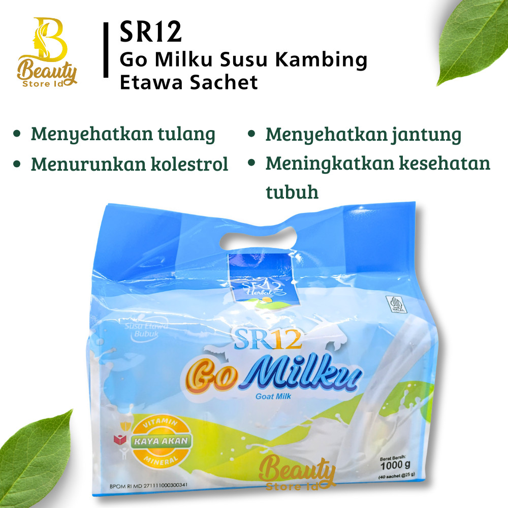 

BS - SR12 Go Milku 40 SACHET Susu Etawa Susu Gomilku SR12 Susu Kambing Etawa Bubuk Kualitas Premium Kemasan Hemat 600 gram