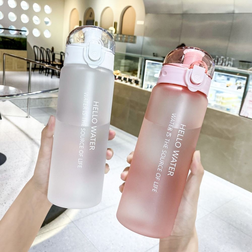 Botol Tumblr Minum Transparan Lucu Cantik Plastik Sport Water Bottle 780ml Anti Tumpah Wanita