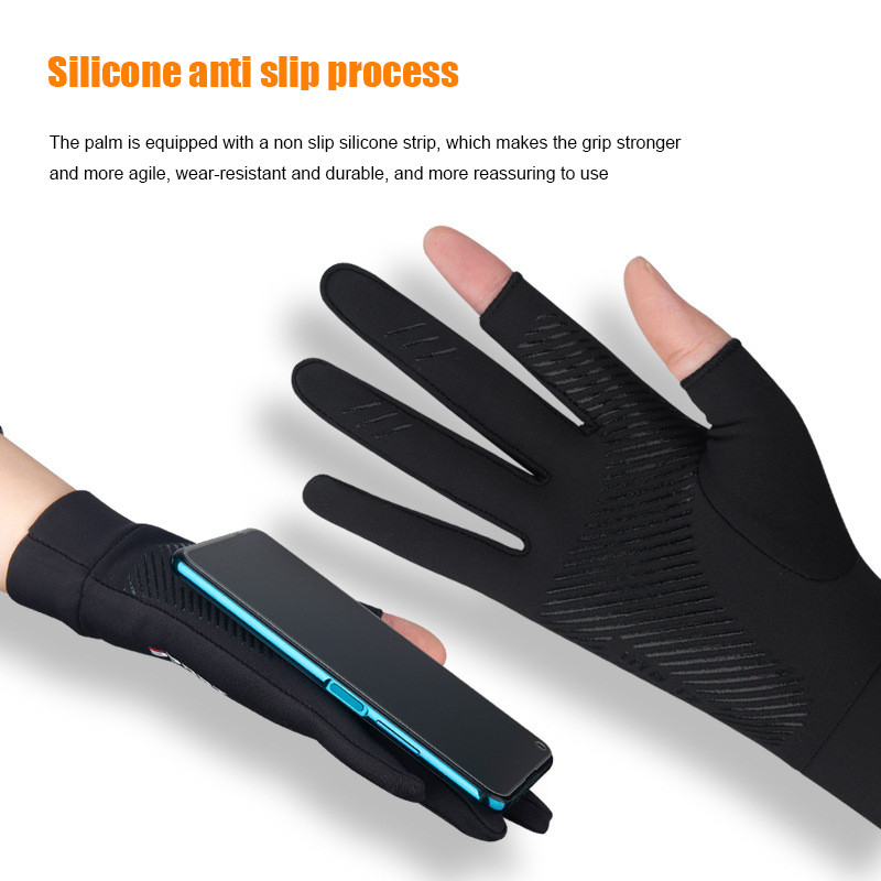 CodSarung Tangan Motor Sepeda Pria Wanita Ice Silk Gloves Anti Slip Es Sutra Anti Air Touch Screen