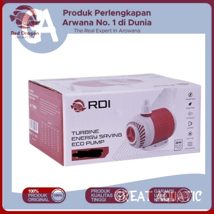 Pompa Air Celup Aquarium Kolam Ikan RED DRAGON INDONESIA RDI RD AC T 2800 ACT 18 WATT TURBINE ENERGY