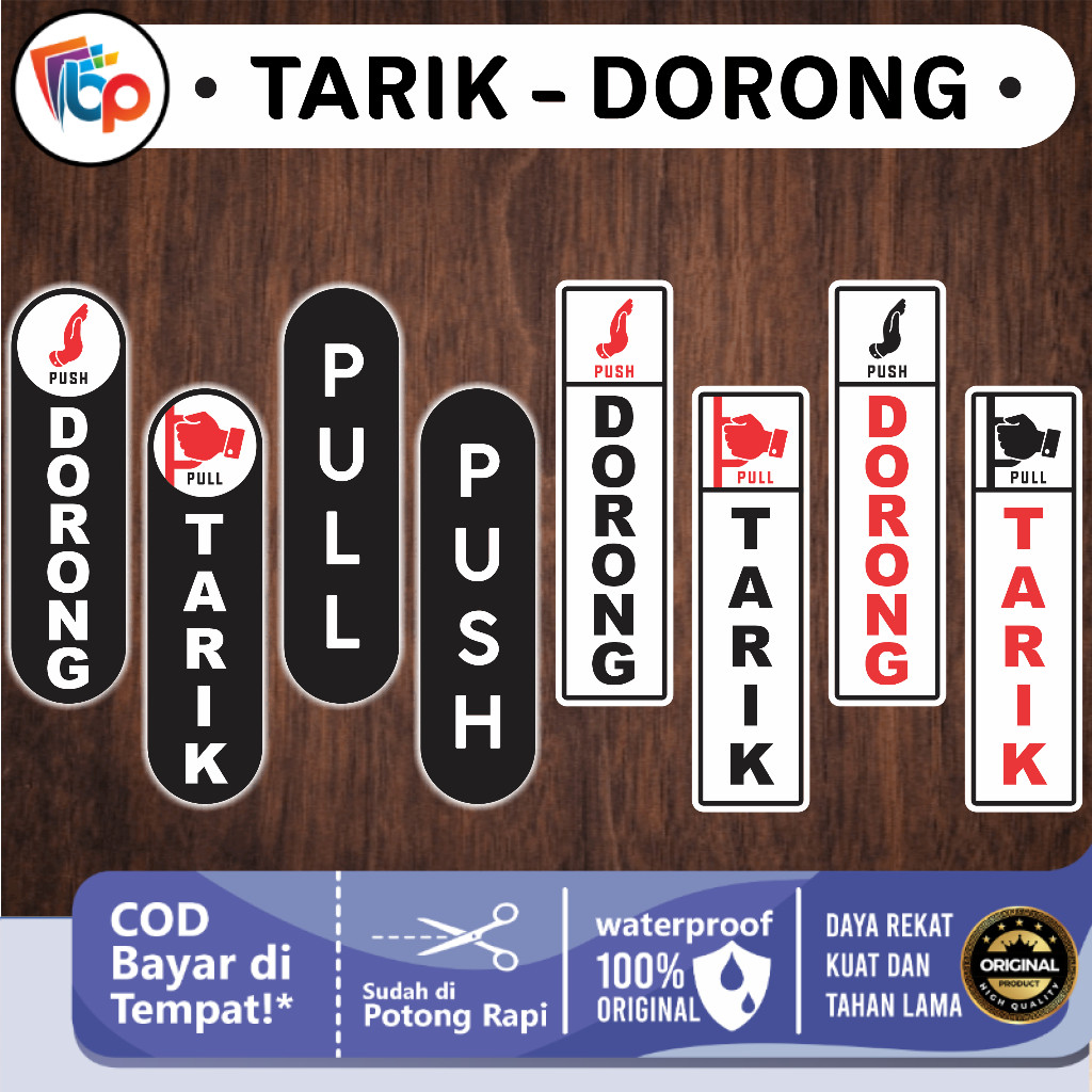 

Stiker Pintu Tarik Dorong Sticker Pull Push Pintu Dorong & Tarik Sticker Waterproof Vynil Laminasi