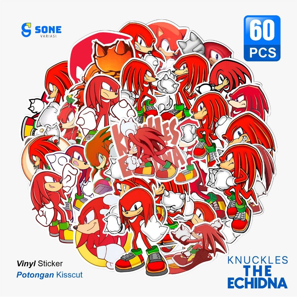 

Stiker Knuckles the Echidna Aesthetic Paper Vinyl Waterproof Dekorasi Stiker Laptop Buku Journal Koper