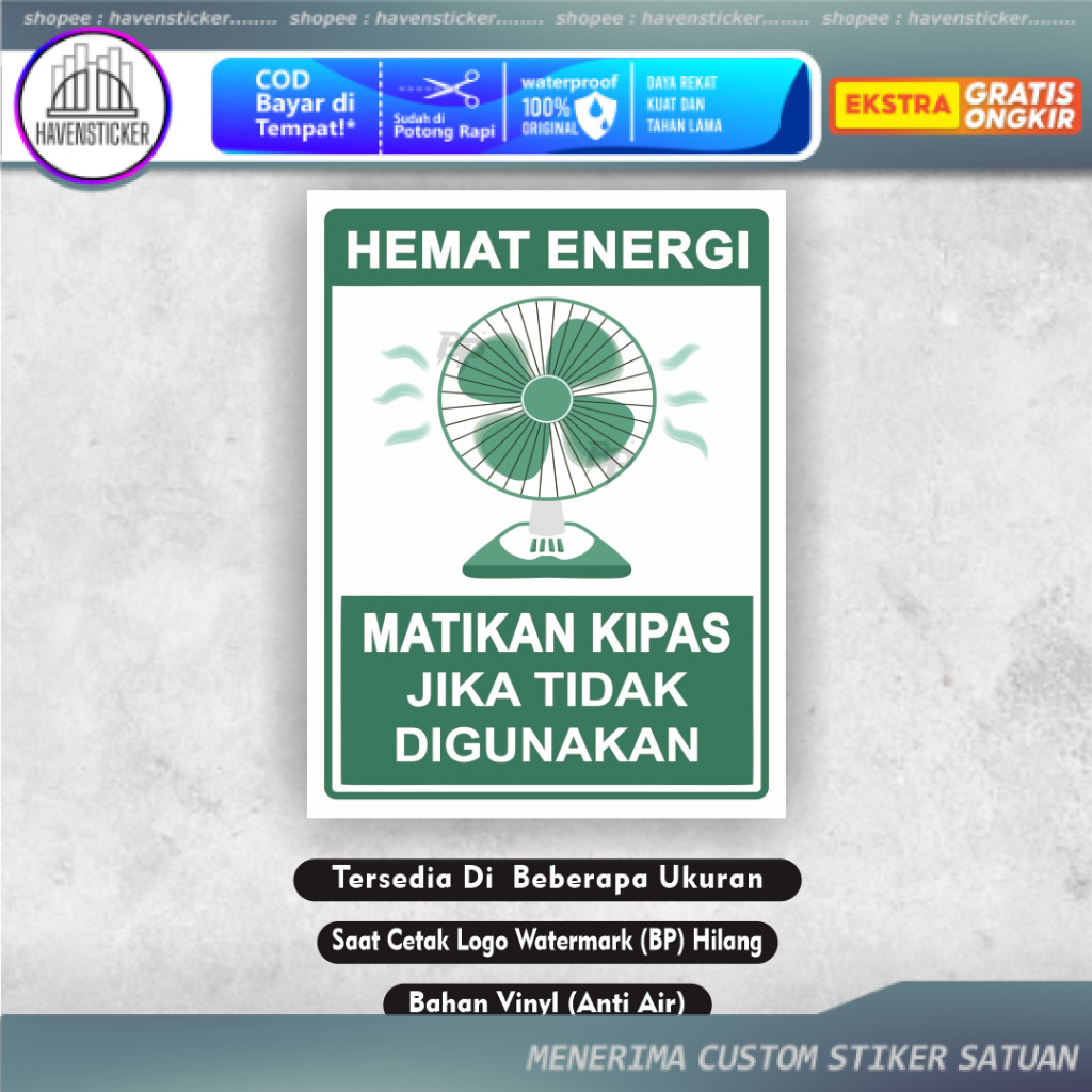 

Stiker Matikan Kipas Angin - Sticker Hemat Energi Matikan Kipas Angin - Stiker Kipas Angin - Stiker Hemat Energi