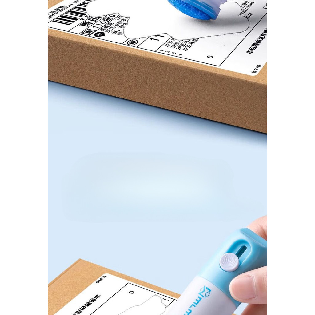 

Penghapus Resi Paket 2in1 Cutter Mini Pembuka Box Package Opener Roller Stamp Information Remover