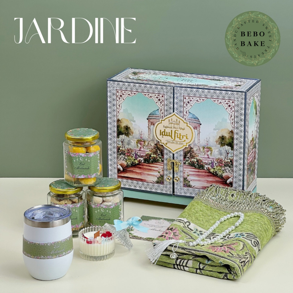 

BEBOBAKE JARDINE Hampers Parcel Lebaran Idul Fitri Premium Cookies Kue Kering Tumbler BOX Lemari
