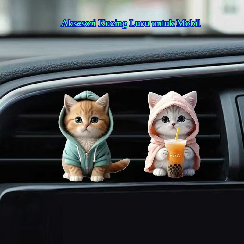 aksesori ornamen parfum mobil Ventilasi udara mobil kucing aromaterapi / dekorasi mobil kucing lucu 