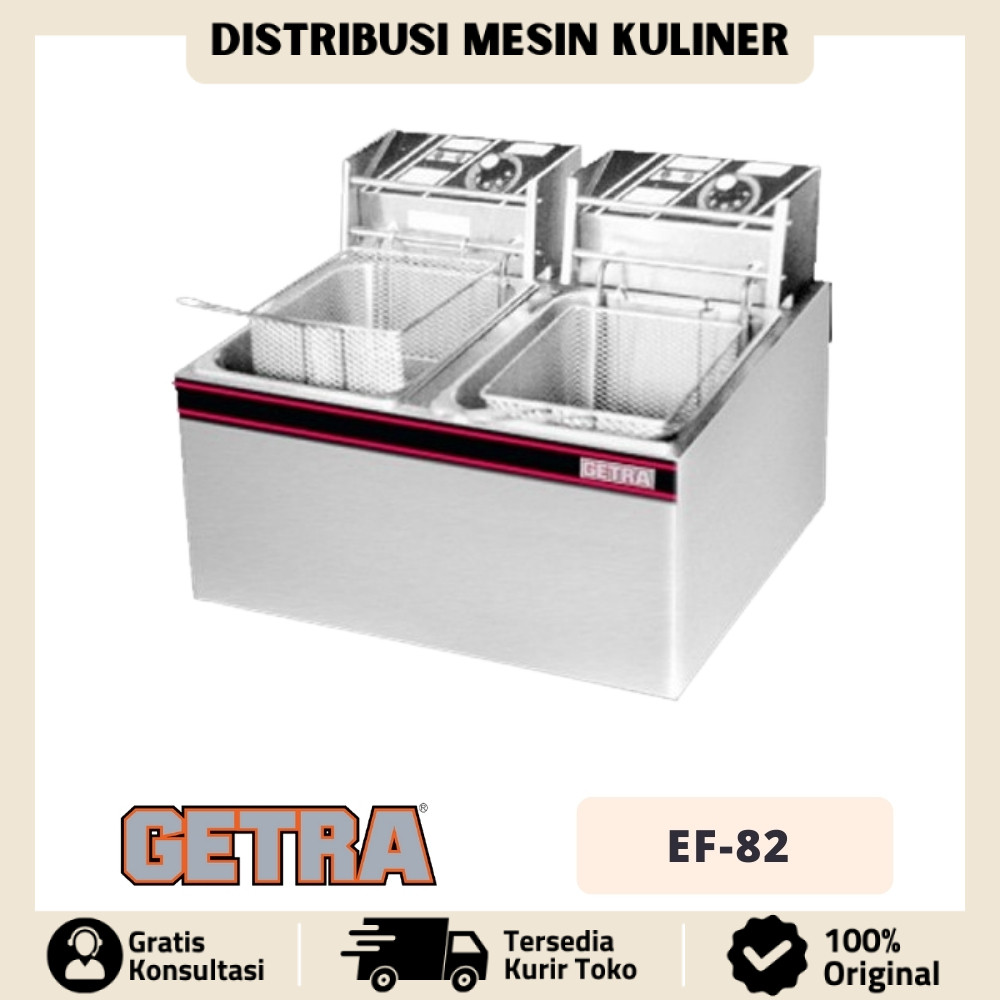 DEEP FRYER LISTRIK 2 TANK GETRA EF-82 PENGGORENGAN AYAM KENTANG FRIED CHICKEN ORIGINAL