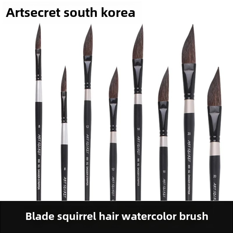 

Artsecret Korean Grey Squirrel Watercolor Paintbrush 950DS Blade Tip Wood Handle Watercolor Painting Brushes