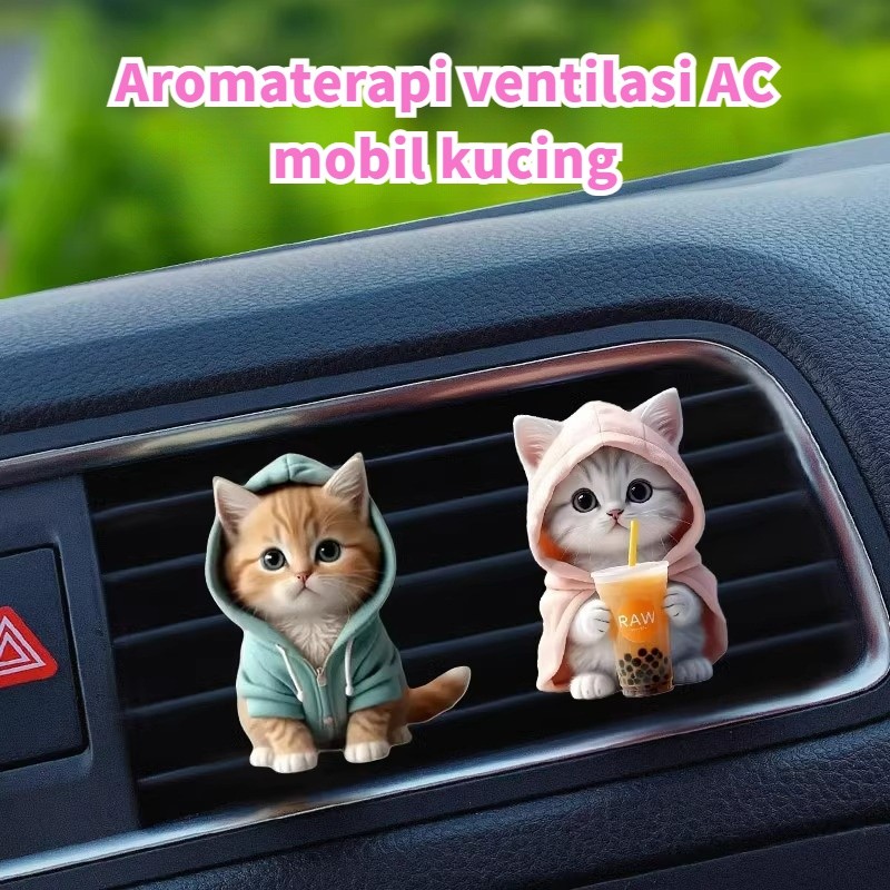Klip Ventilasi Mobil Kucing Lucu/Dekorasi Mobil Akrilik Kucing/Dekorasi Interior Mobil