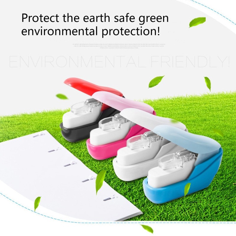 

1PC Random Color Stapleless Stapler Book Paper Stapling Stapler Mini Portable No School Office Supplies