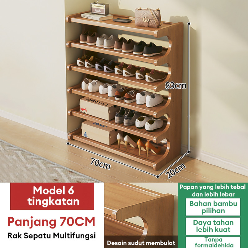 WY Rak Sepatu Susun/Rak Sepatu Kayu Minimalis/Susun Penyimpanan Multifungsi/rak sepatu tertutup