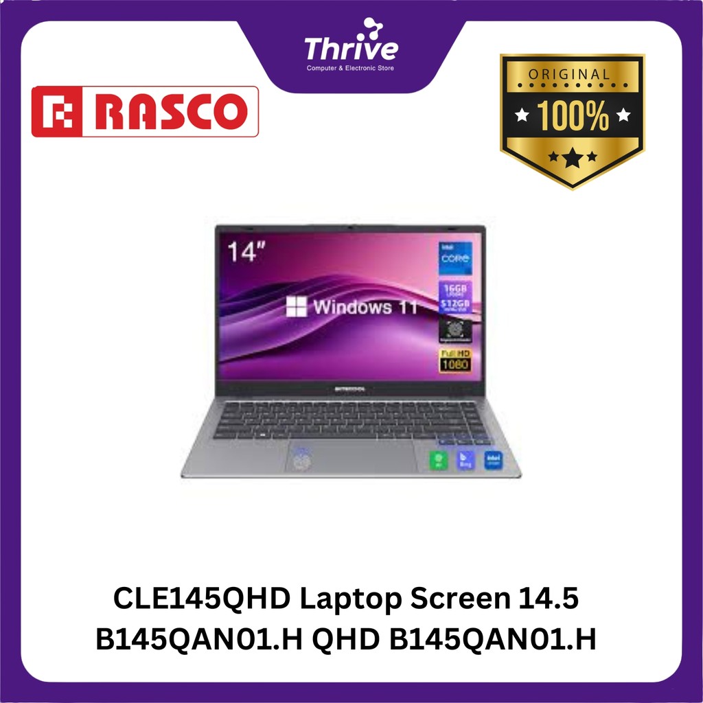 CLE145QHD Laptop Screen 14.5 B145QAN01.H QHD B145QAN01.H