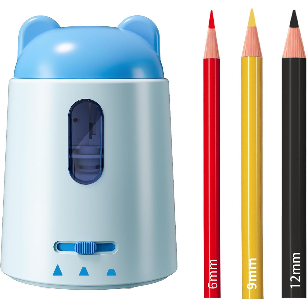 

ZMOL Electric Pencil Sharpener Battery Powered Cute Bear Head Quick Pencil Sharpener Portable Pencil Sharpener Battery powered U