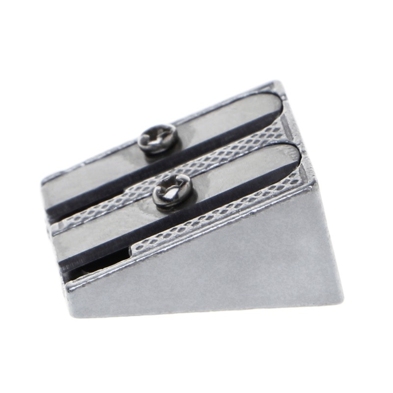

Metal Bevelled Double Hole Pencil Sharpener School Office Sharpener Stationery J60A
