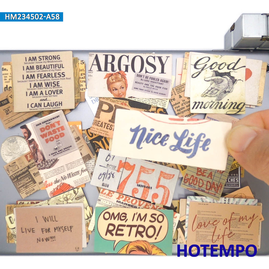 

20/30/58Pieces Vintage Newspaper Clippings Funny Retro Poster Stickers for Phone Scrapbook Diary Luggage Car Laptop Sticker Toys