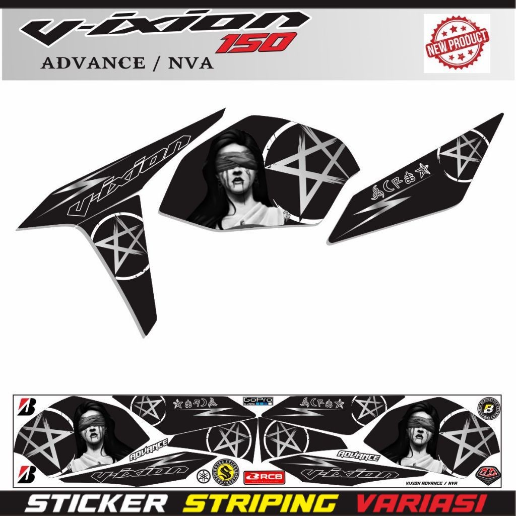 STIKER MOTOR VIXION NVA 150 VARIASI KEREN STRIPING VIXION STIKER LIS