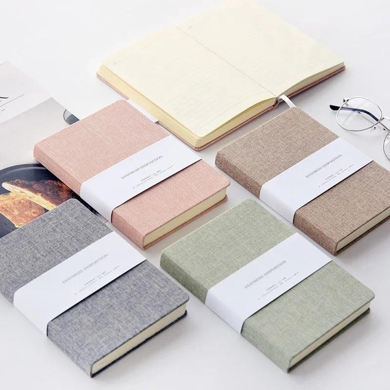 

Linen Hard Cover Notebook Blank Grid Pages 256 Sheet Diary Planner Sketchbook Student Stationery Office Supply School Journal