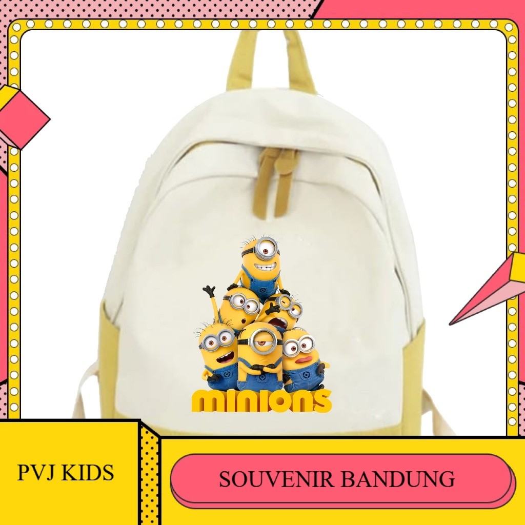 SB Terbaru Tas Sekolah Anak Perempuan Laki Laki SMP SMA Kuliah Ransel Original Backpack Minion Fashi
