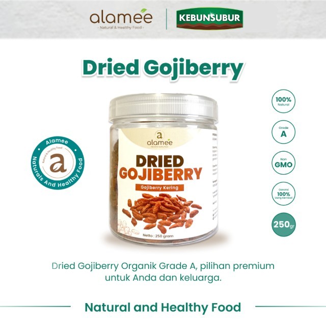 

ALAMEE Gojiberry Kering Cemilan Buah Sehat Rendah Kalori Dried Gojiberry Buah Kici Kering 250gr kebunsubur