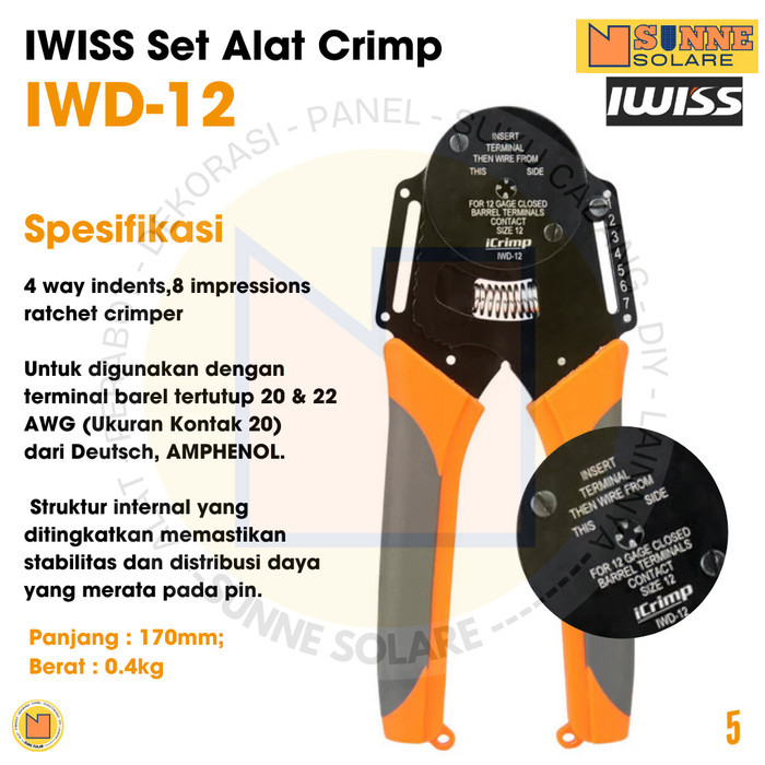 Alat Crimping Terminal Konektor Kabel IWISS TE Automotive - 12