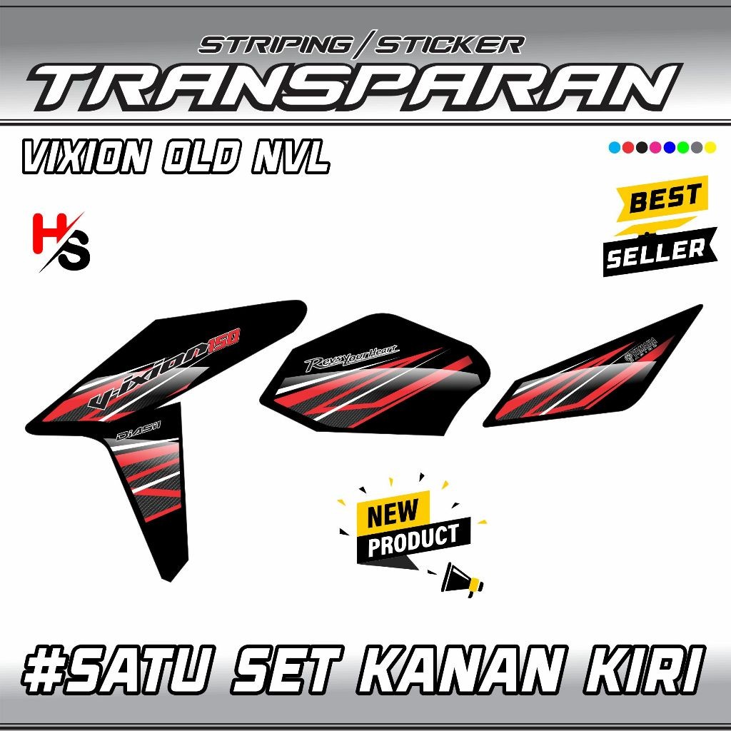 STIKER STICKER STRIPING TRANSPARAN YAMAHA VIXION OLD NVL MOTIF VARIASI TERBARU ART VARIASI SIMPLE A4