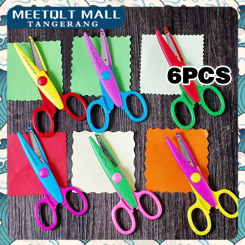 

6Pcs Art Scissors Gunting Kertas Kado Prakarya Gunting Prakarya Gerigi
