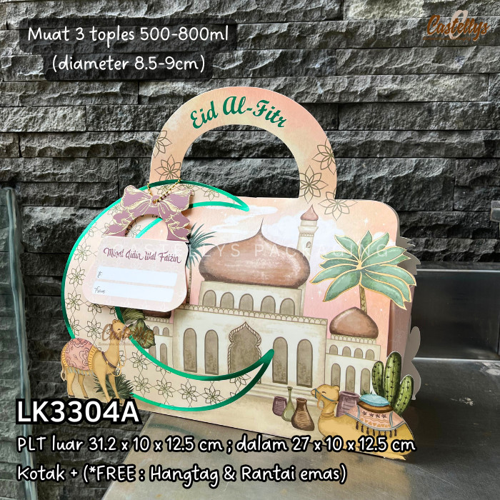 

LK3304A Kotak Box Lebaran Idul Fitri Toples Kue Nastar Cookies Hampers