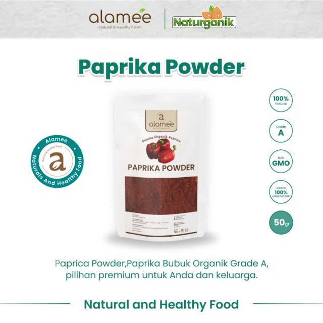 

ALAMEE Bubuk Paprika Powder Ground Bumbu Dapur Instan Organik Murni Asli Seasoning 50 Gram Naturganik