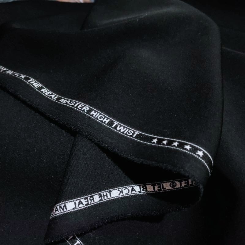 Kain Hitam Pekat Jet Black Starlet / Kain Bahan Setelan Jas Formal, dan Blazer
