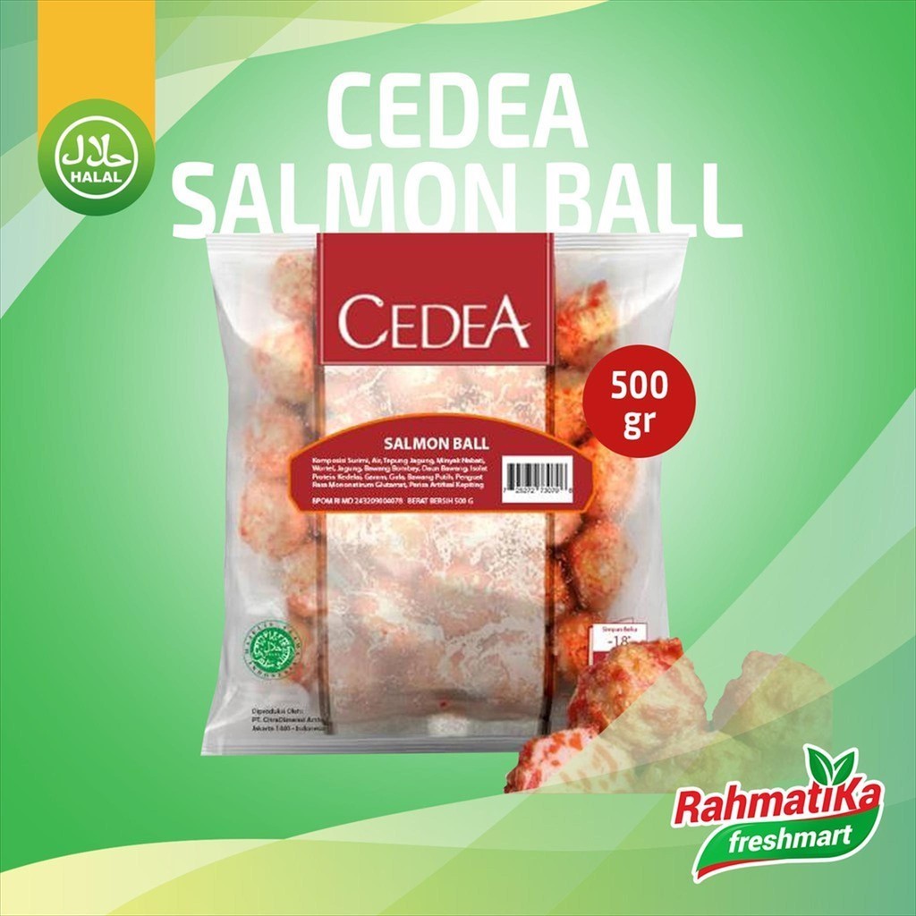 

Cedea Salmon Ball / Ikan Olahan Cedea 500 gram (Frozen Food)