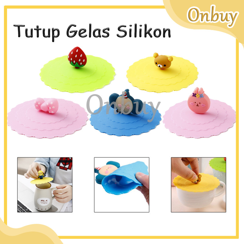 Tutupan Cangkir Karakter Lucu Mug Cover Tutup Gelas Silikon / Tutup Gelas Cangkir Mug Silicone Karak