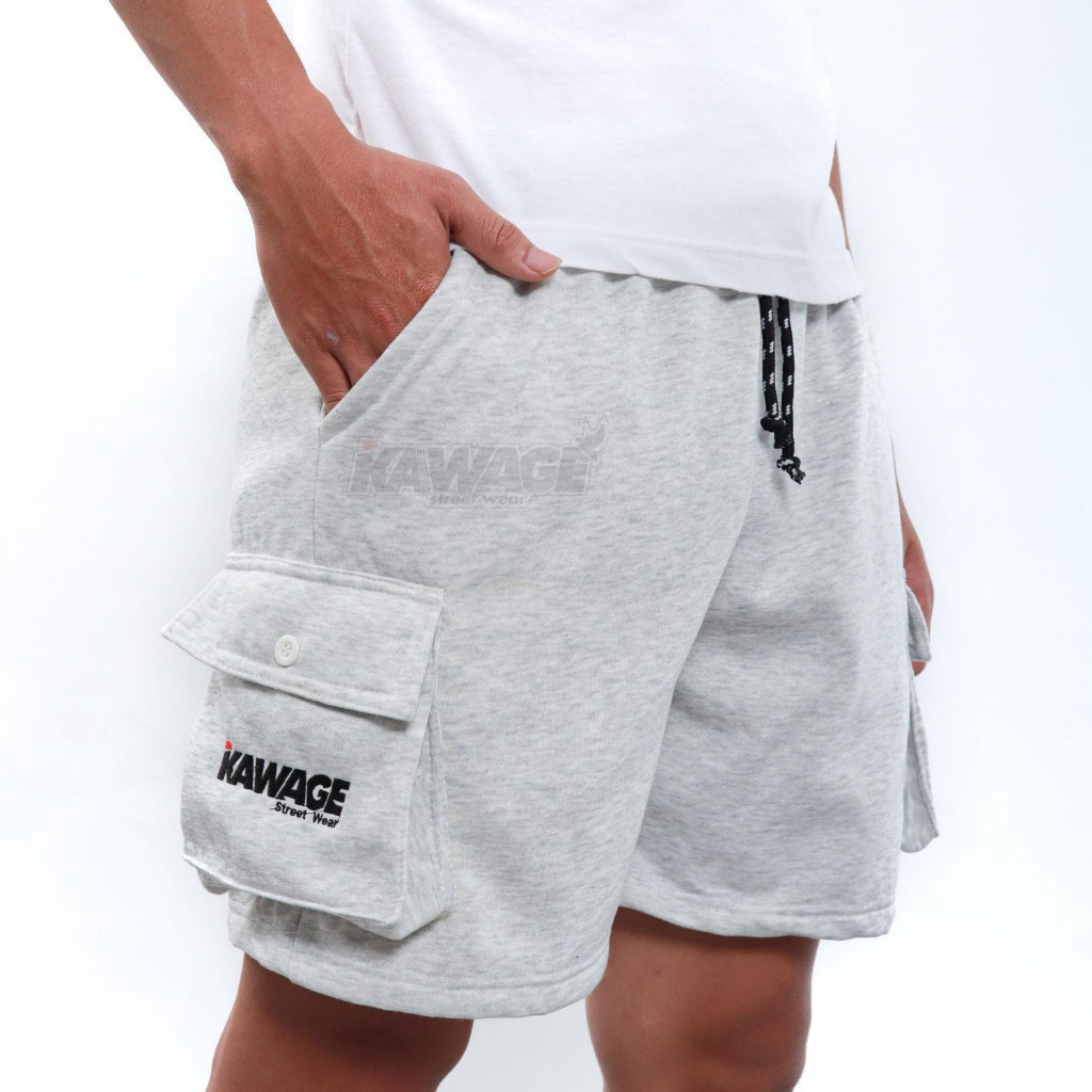 Celana Pendek Cargo Pria Distro Dewasa Bahan Fleece Adem Murah Hijau Botol