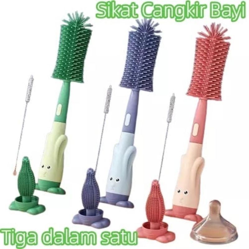 

Nycyta Home Pembersih Botol Susu 3In1 Sikat Botol Bayi Silikon 3In1 Bottle Brush Silicone Set 3In1