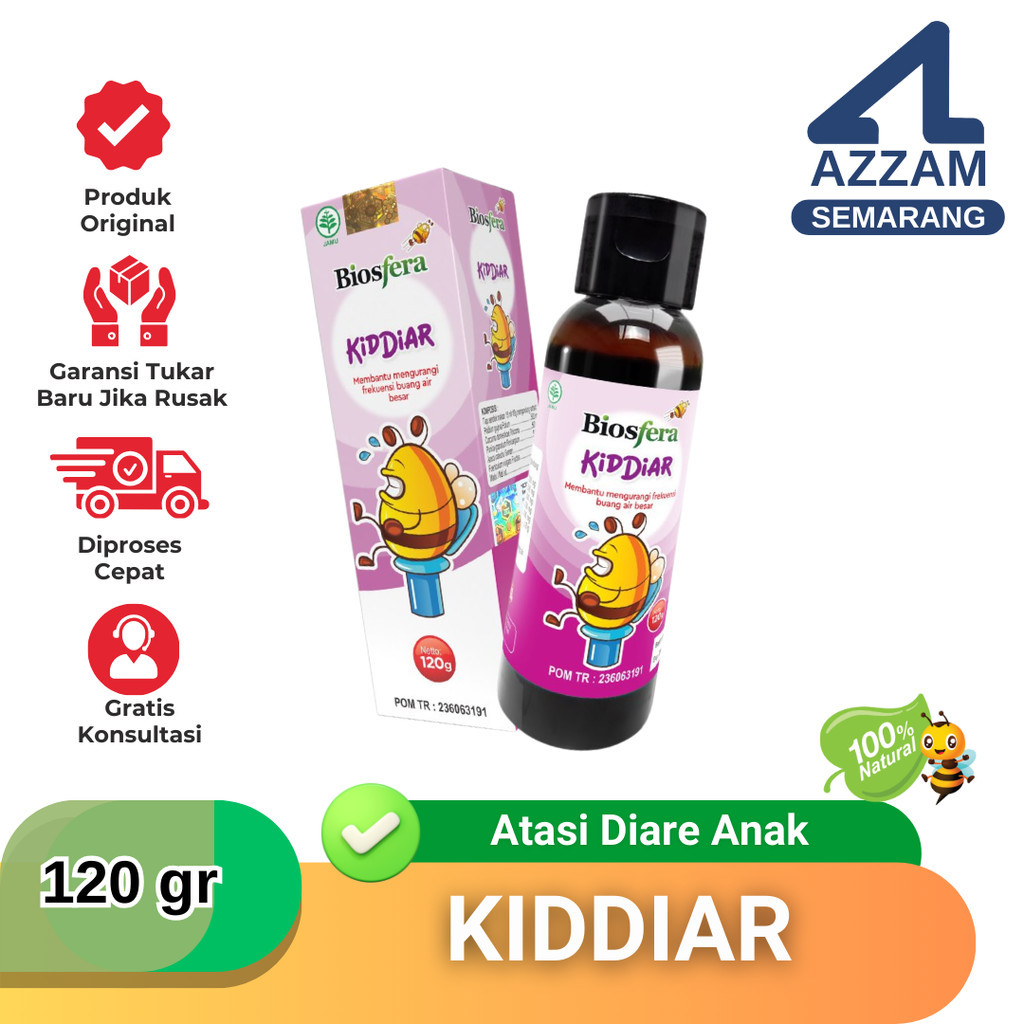 Madu Anak Susah BAB - Madu Kiddiar Anak Sembelit Cegah Diare BAB Keras Biosfera Kiddiar 120gram