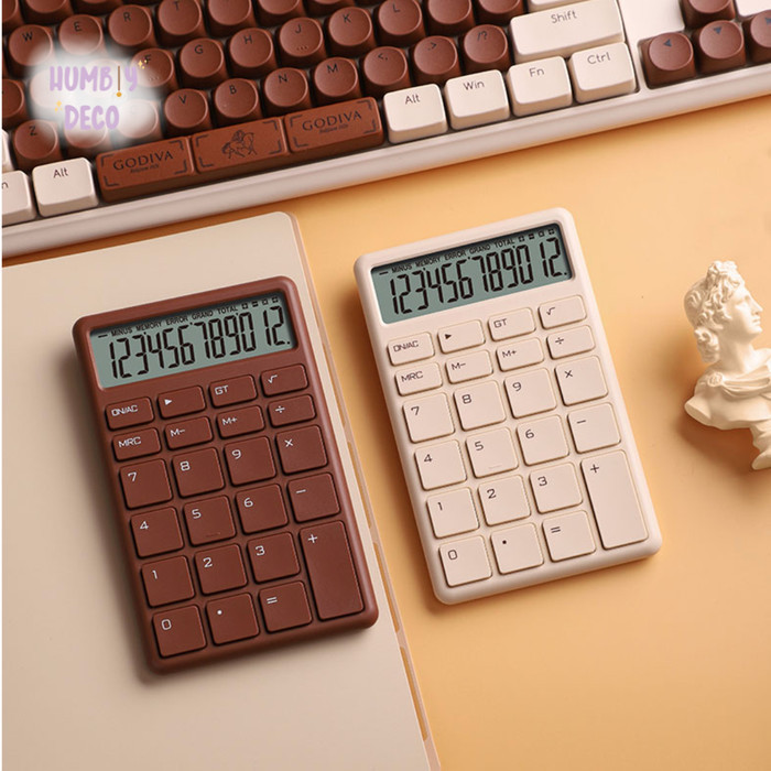 

Korean Aesthetic Digital Chocolate Calculator Portable Stationery - Light Grey, Reg Packing