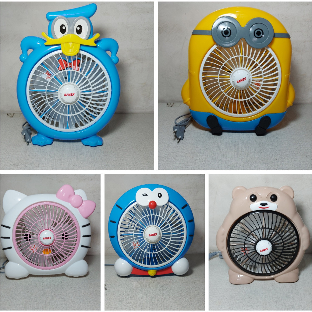 Kipas Angin Karakter Sanex / Mini Fan Karakter Listrik / Kipas Kotak Sanex