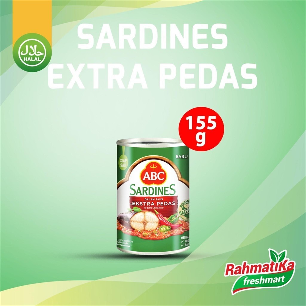 

ABC Sardines Extra Chili Sauce / Sarden Saus Extra Pedas 155 gram