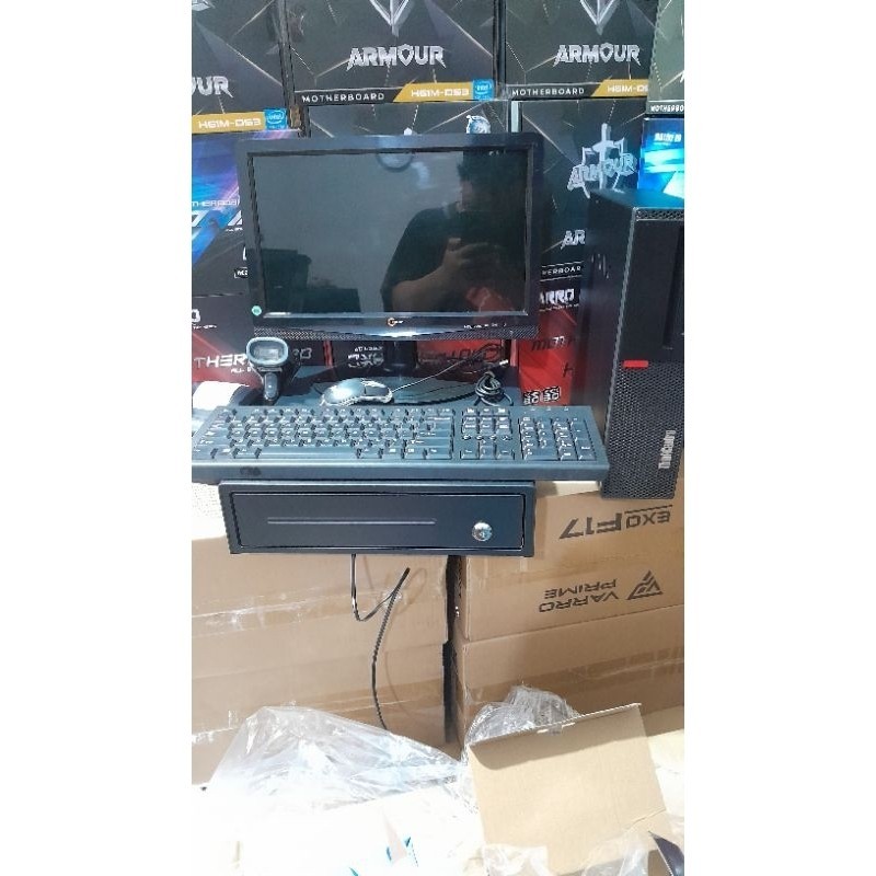 FLASH SALE Komputer Kasir lengkap Fullset Intel Pc desktop Branded lenovo gen6 ll komputer kasir ll 