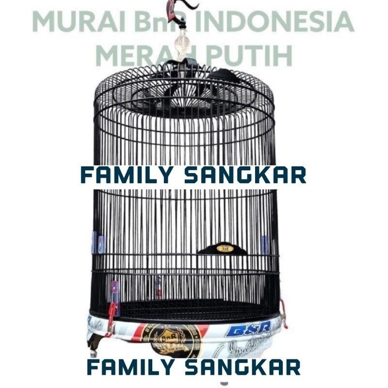 SANGKAR KANDANG MURAI BnR PVC DECAL INDONESIA MERAH PUTIH - FAMILY SANGKAR