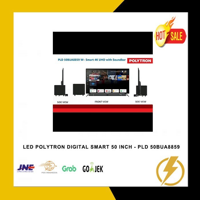 PROMO HARI RAYA DIGITAL SMART LED TV POLYTRON 50 INCH 4K UHD SOUNDBAR- PLD 50 BUA 8859