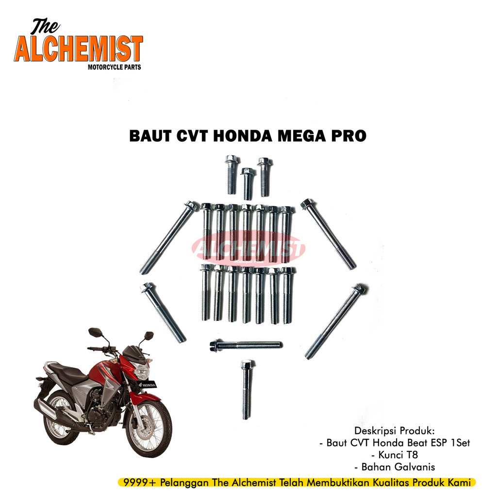 Baut Motor Baut Block Mesin Honda Mega Pro / Baud Bak Mesin Kanan Kiri Mega Pro 1Set / Baut Baud Blo