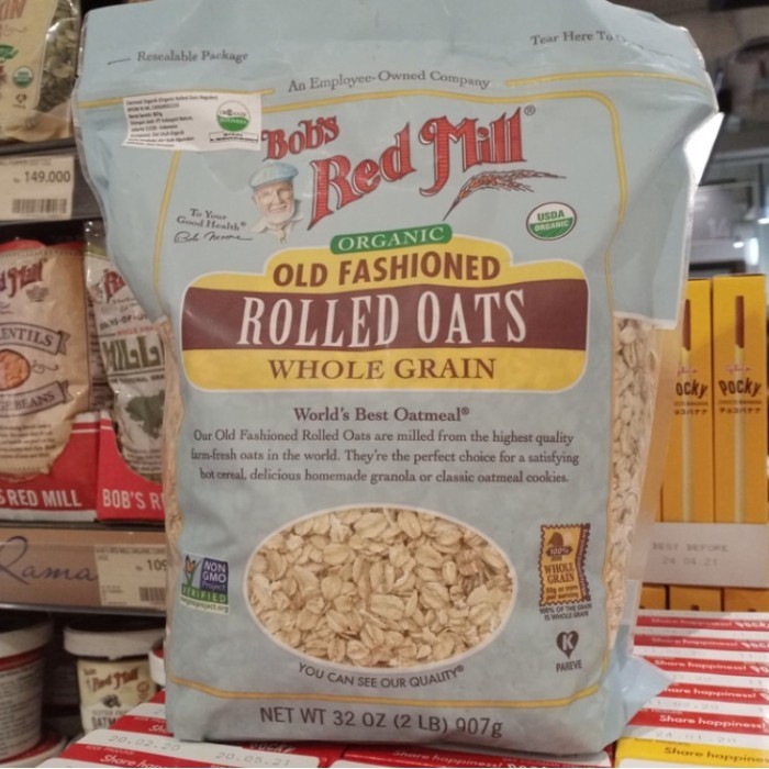 

Bob's red mill organic rolled oat old fashion 32 oz 907gr