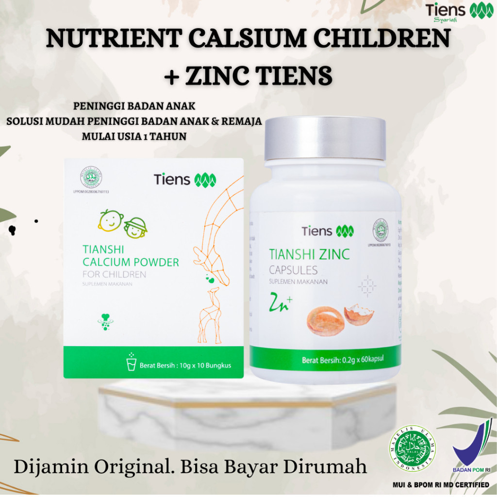 [ORI TERLARIS] Nutrisi Anak Tiens Indonesia - Zinc Kapsul dan Susu Calcium For Children Peninggi Bad