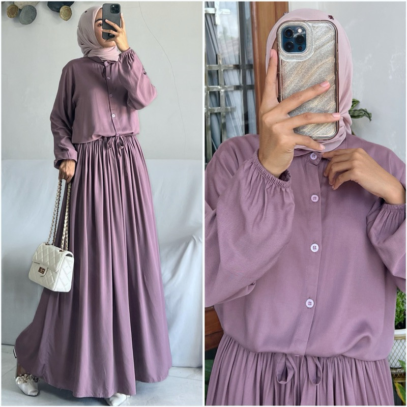 AURELIA dress by ZALFA OUTFIT / gamis polos / dress polos / gamis rayon
